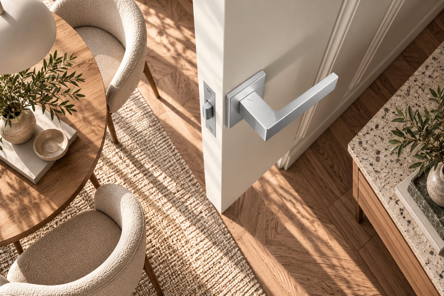 klamka VDS WARNA FIT chrom szczotkowany rozeta kwadratowa R76F