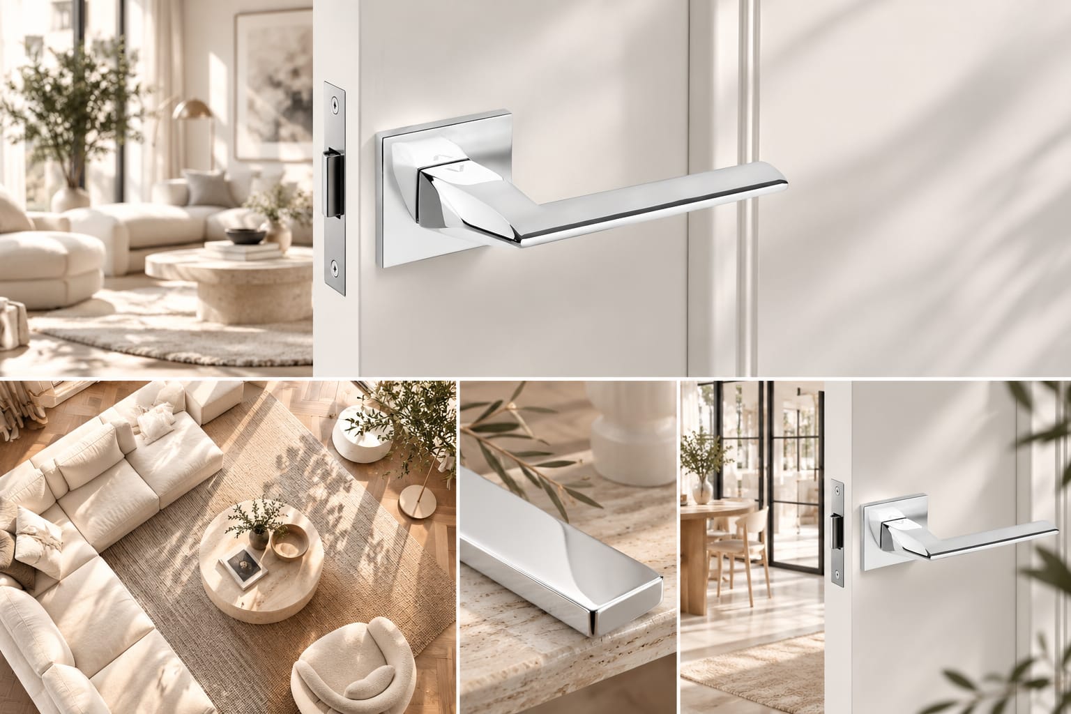Klamka VDS EVER FIT chrom rozeta kwadratowa R76F