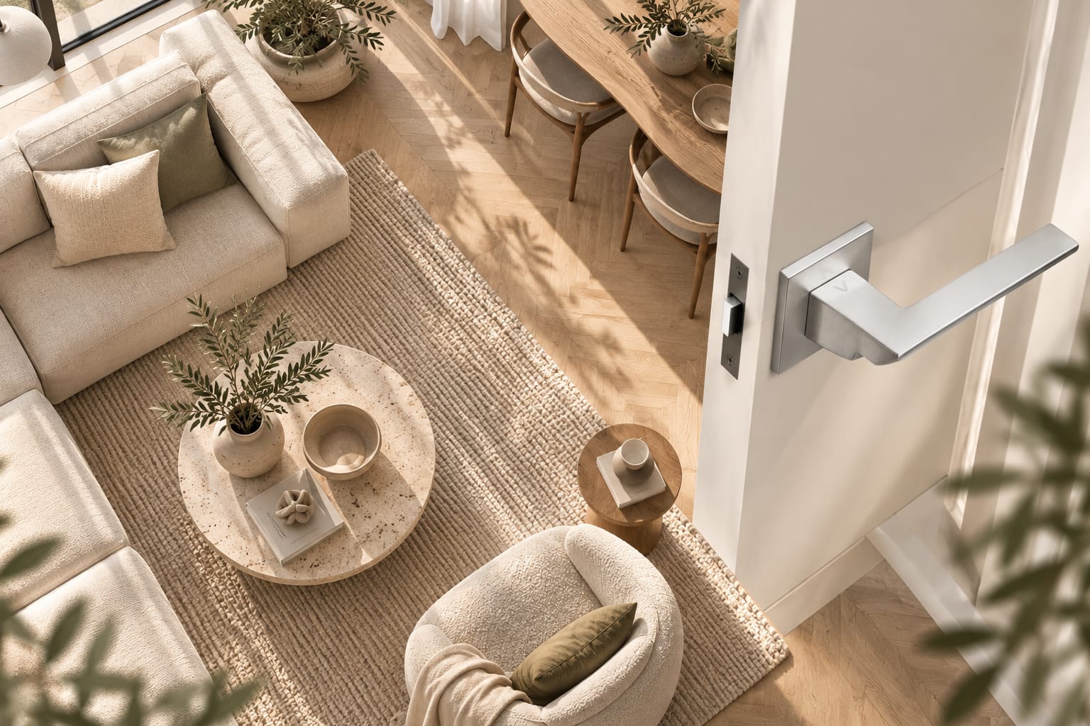 Klamka VDS TENDER FIT chrom satyna rozeta kwadratowa R76F