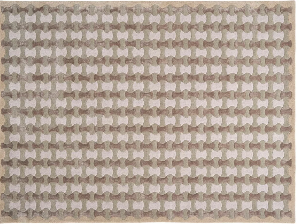 dywan premium geometryczny oliwka beż