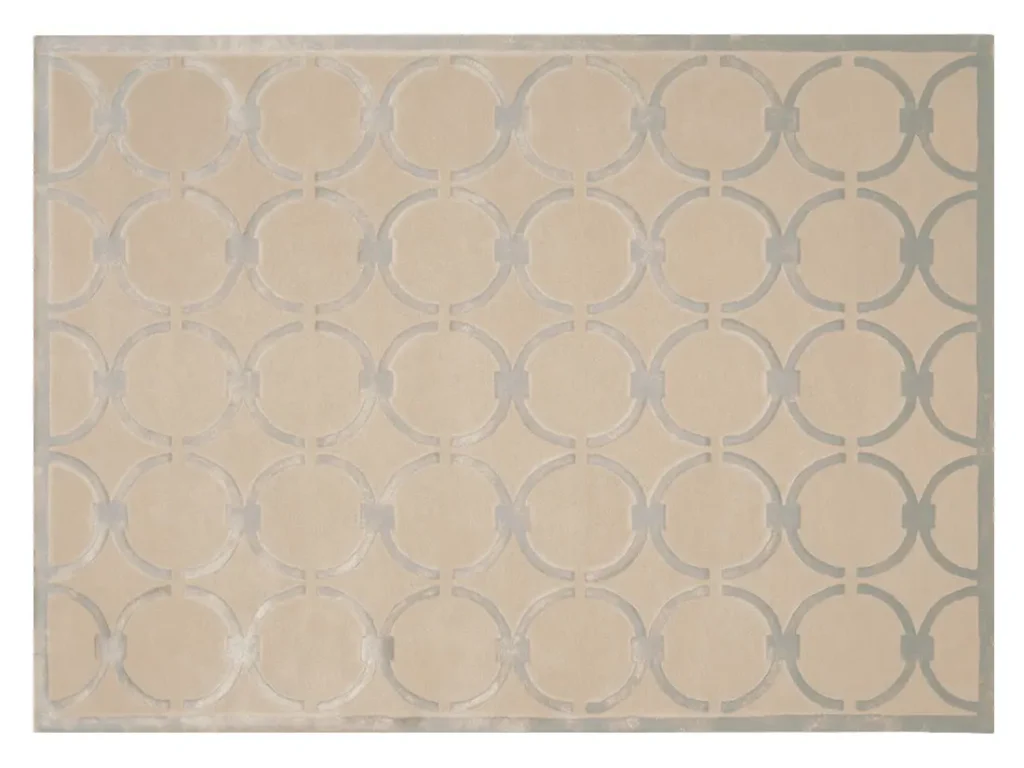 Beżowy dywan z szarym geometrycznym wzorem GLAM 5039