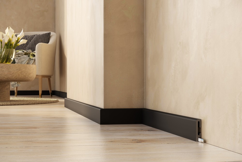 listwa przypodłogowa czarna 6cm RAL9004