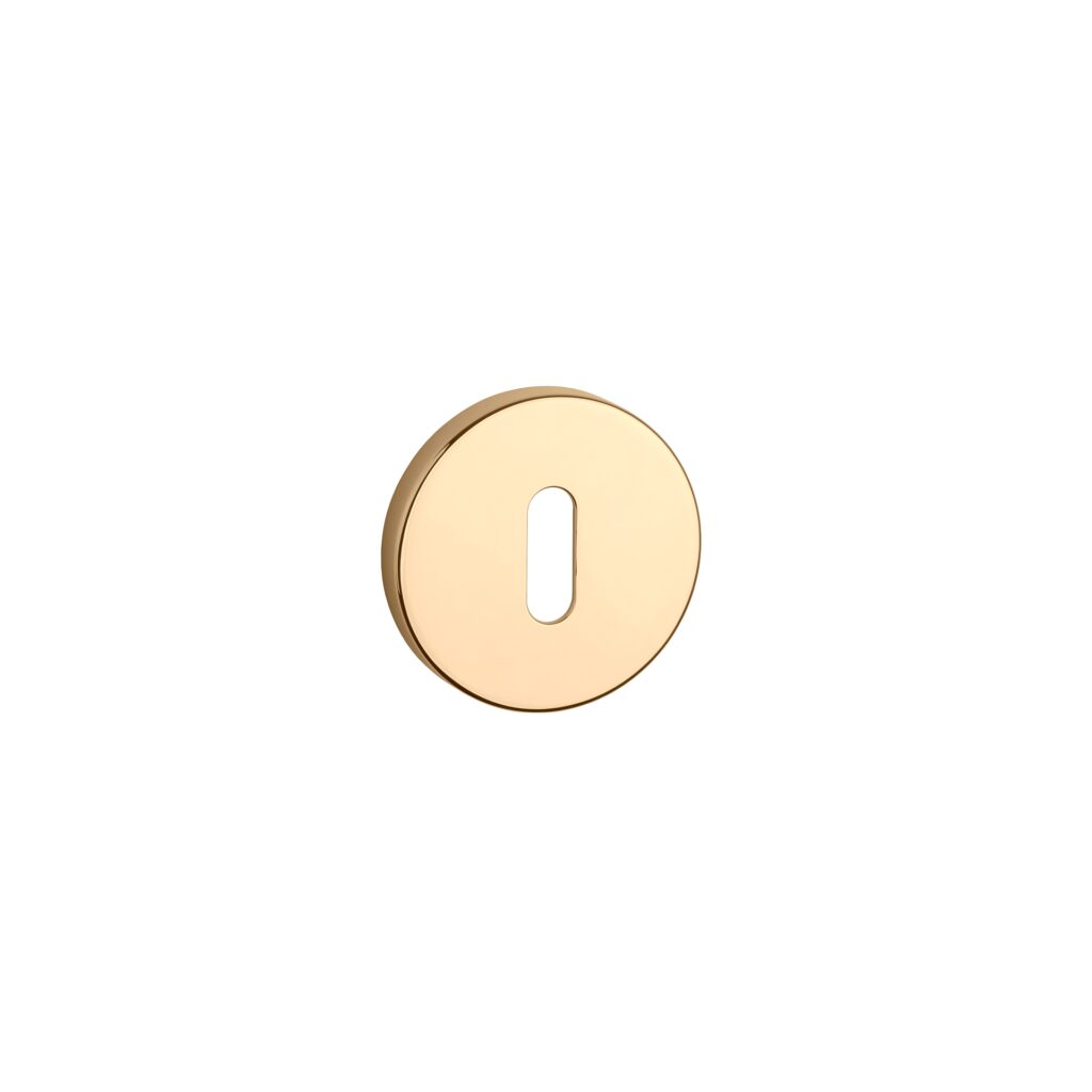 rozeta okrągła na klucz APRILE R SLIM 7mm złoty polerowany